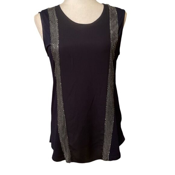 J Crew Navy Sleeveless Shirt Size Small - Picture 1 of 9